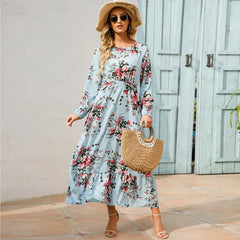 Sara | Bohemian Maxi Dress in Hellblau