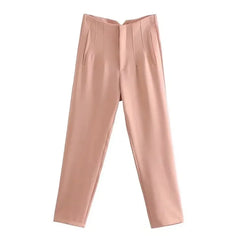 Maryanne - Formelle Cropped-Hose - Hochtaillierter Stil in Orange-Rosa