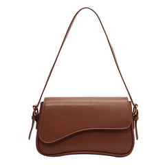 Juneesa - Flap Umhängetasche - Vintage Leder Mode in Rotbraun