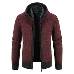 Julian | Vintage Cardigan mit Reißverschluss in Weinrot