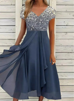 Maelynn - Damenkleid in Silber blau