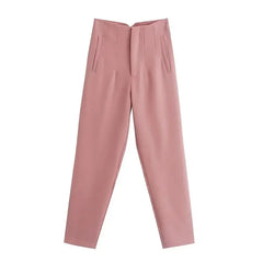 Maryanne - Formelle Cropped-Hose - Hochtaillierter Stil in Rosa