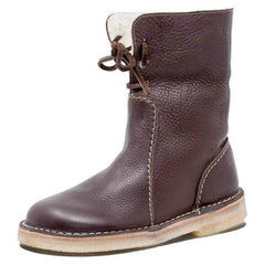 Amanda – Winterstiefel im Vintage-Stil – Fellgefüttert in Dunkelbraun