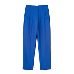 Maryanne - Formelle Cropped-Hose - Hochtaillierter Stil in Leuchtendes Blau