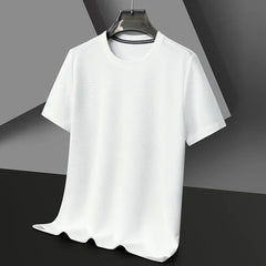 Herren Texturiert Kurzarm T-Shirt | Rundhals in Weiß