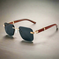 Edda | Randlose Premium-Sonnenbrille in Schwarz