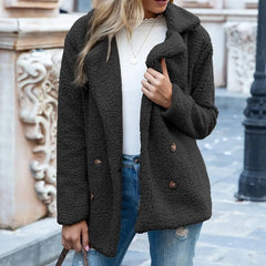 Talia - Kurze Teddyjacke in Schwarz
