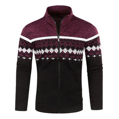 Luke | Zip-Up Vintage Cardigan in Rot