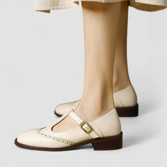 Nele | Damen Orthopädische Riemchenschuhe in Beige