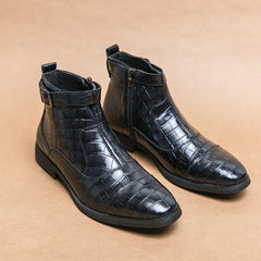 Baron | Lederstiefel mit Schnalle in Schwarz