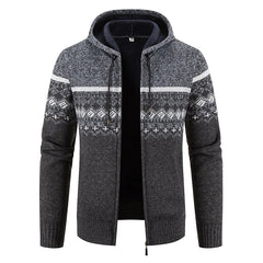Julian | Vintage Cardigan mit Reißverschluss in Dunkelgrau