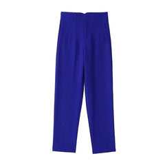 Maryanne - Formelle Cropped-Hose - Hochtaillierter Stil in Tiefblau
