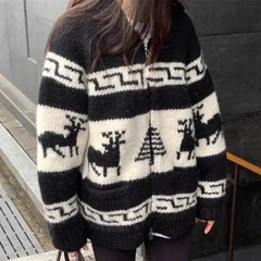 Blanche - Strick-Weihnachtsjacke - Oversized Fit in Schwarz