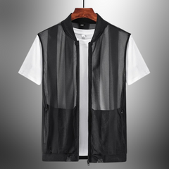 Freddie - Herren-Mesh-Weste in Schwarz