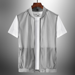 Freddie - Herren-Mesh-Weste in Grau