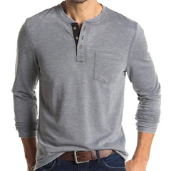 Charles - Langärmeliges Herren-T-Shirt in Grau