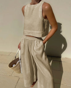 Odette - Zweiteiliges Set - Airy Summer Wear in Aprikose