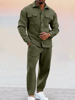 Edsel - Jacke und Jogginghose - Koordiniertes Set in Armee grün