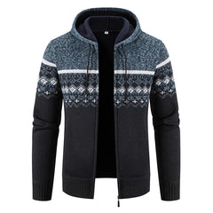 Julian | Vintage Cardigan mit Reißverschluss in Blau-Grau