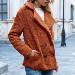 Talia - Kurze Teddyjacke in Orange