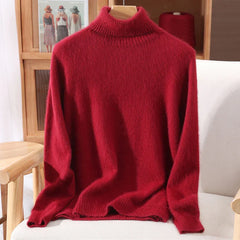 Marlowe Mink Cashmere Knit in Rouge