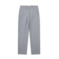 Maryanne - Formelle Cropped-Hose - Hochtaillierter Stil in Hellgrau