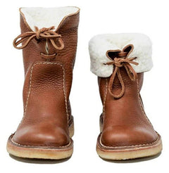 Amanda – Winterstiefel im Vintage-Stil – Fellgefüttert in Braun