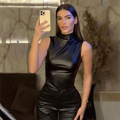 Sandra | Modernes trendiges schickes Top in Schwarz