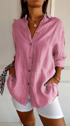 Sarah | Klassisch elegante Bluse in Hellrosa