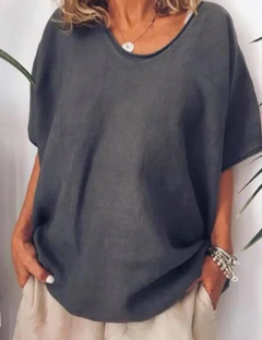 Sarah | Übergroßes lässiges vielseitiges T Shirt in Schwarz