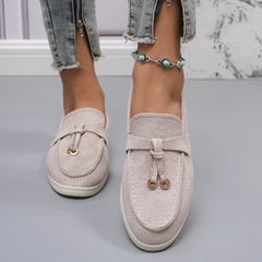Kendy - Loafer aus Segeltuch - Knoten und Charme Detail in Grau