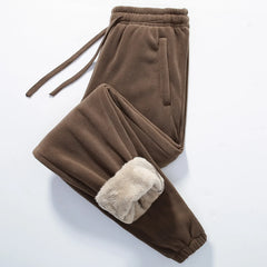 Nordic Fleece-Lined Joggers in Brown