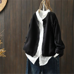 Marielle | Gestrickter Cardigan in Schwarz