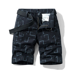 Summer thin multi pocket pure cotton workwear shorts men's oversized loose straight leg five point casual over knee beach shorts in black