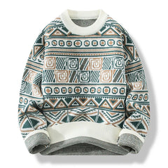 Benjamin | Vintage Isländischer Pullover in WEISS