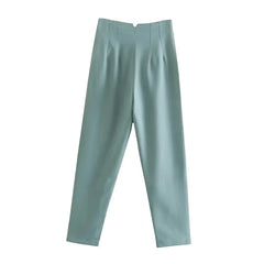 Maryanne - Formelle Cropped-Hose - Hochtaillierter Stil in Grün