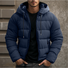 Anthony | Herren Comfort Kapuze Steppjacke in Blau