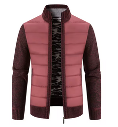 Ethan Stehkragen Pullover – Langärmelige Herrenjacke in Rot