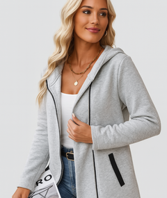 Kuscheliger Alltags-Hoodie-Mantel – Bequem & Vielseitig kombinierbar in Grau
