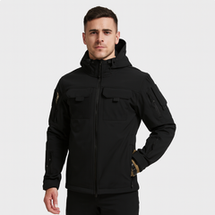 Hagen | Outdoor-Winterjacke mit Kapuze in Schwarz