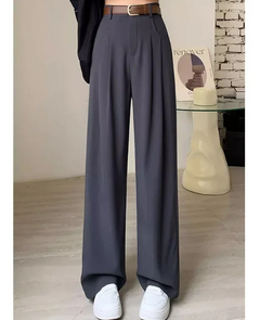 Aimie – Hose mit weitem Bein – Klassisch hohe Taille in Grau