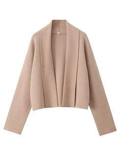 Fayette - Strickjacke mit Schalkragen - Herbst-Outerwear in Khaki