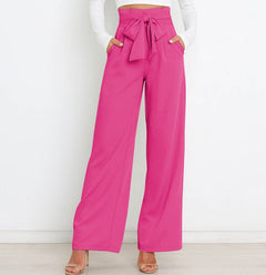 Chantal - Weite Hose - Mit Bindegürtel in Rosa