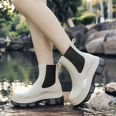 Damen Wasserdichte Gummistiefel | Kurzrohr in Weiß