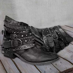 Damen Stiefeletten Cowboystiefel | Spitz in Schwarz
