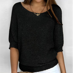 Selene - Neckholder‑Pullover in Schwarz