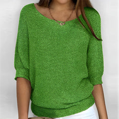 Selene - Neckholder‑Pullover in Grün