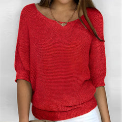 Selene - Neckholder‑Pullover in Rot