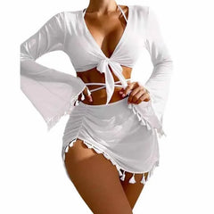 Eliza® | Modisches Bikini-Set mit Quasten für Damen in Weiß