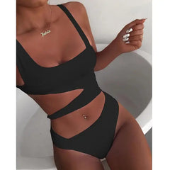 Whitney® | Badeanzug mit Cut-outs an der Taille in Schwarz